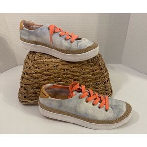 Reef Cushion Sunset Canvas Sneakers Jute Trim Cork Footbed Women 7
